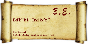 Büki Enikő névjegykártya
